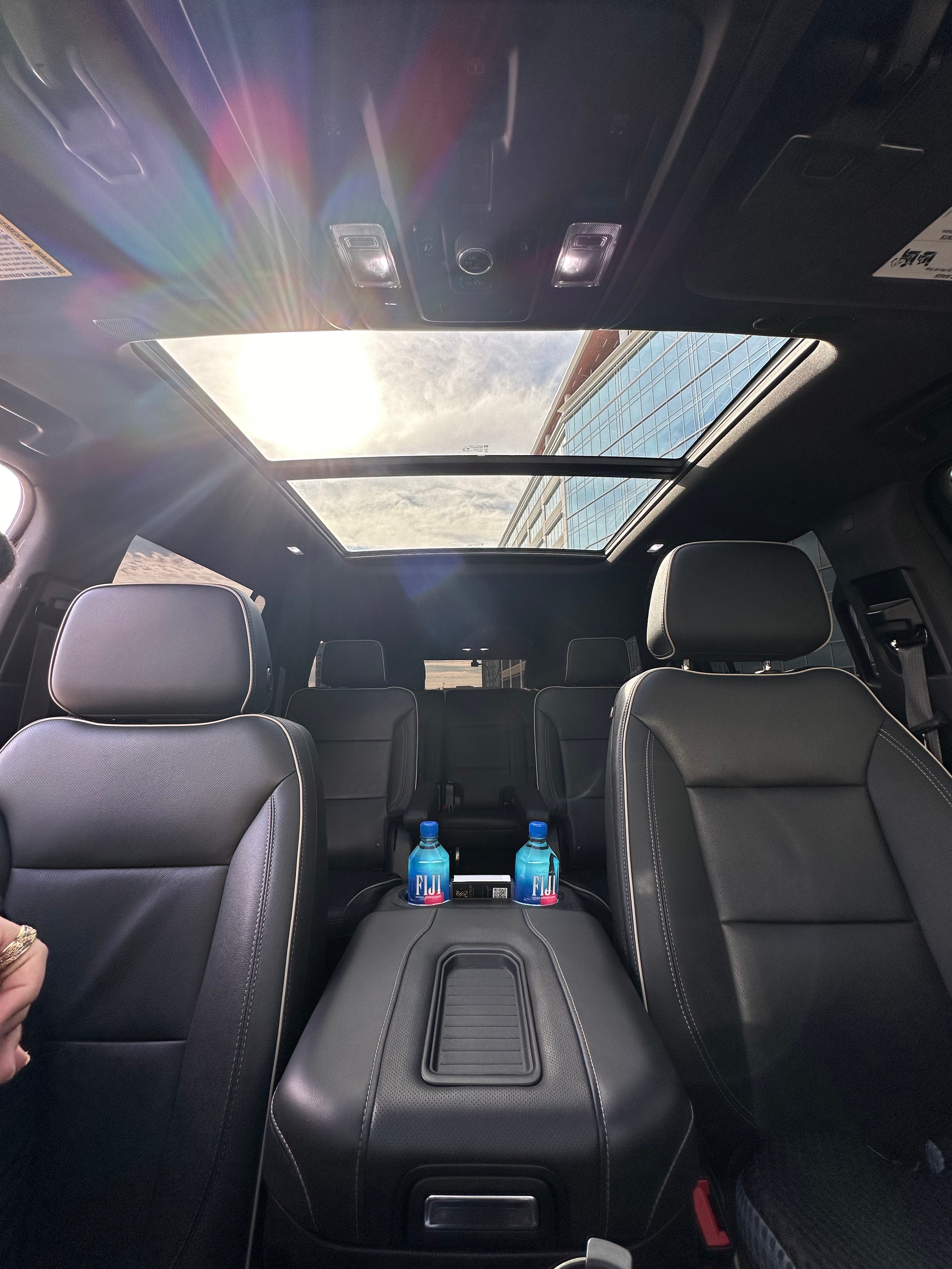 Greater Life Limo Cadillac moonroof interior view